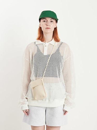 SA Mesh Waffle Collar Oversized Sweatshirt_White - Smith Armor - Modalova