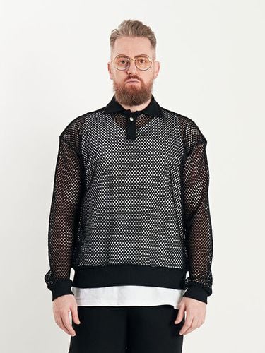 SA Mesh Waffle Collar Oversized Sweatshirt_Black - Smith Armor - Modalova