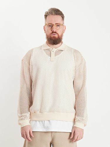 SA Mesh Waffle Collar Oversized Sweatshirt_Beige - Smith Armor - Modalova