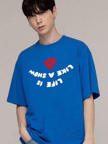 Big Reverse Lettering T-Shirt [Cobalt Blue] - GRAVER - Modalova