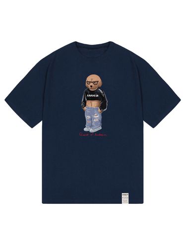 Dog Printing T-Shirt [Navy] - GRAVER - Modalova