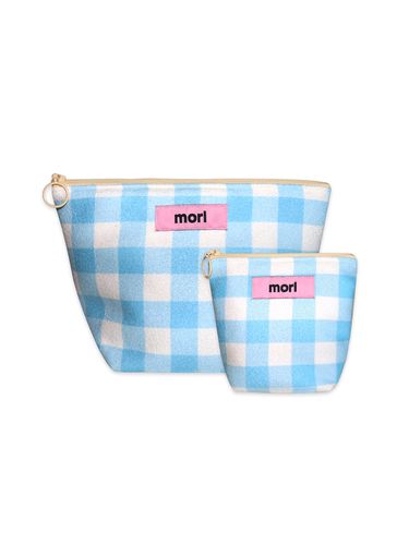 Check Zipper Pouch (Sky) - morlhaus - Modalova