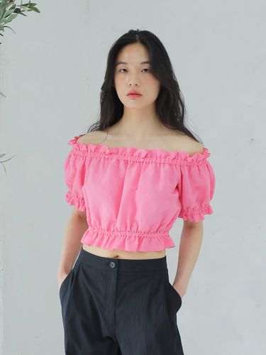 Linen Off Shoulder Blouse_Pink - PAUL&ALICE - Modalova