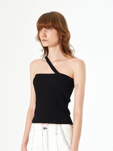 Strap Button Tube Top _ Black - DIAGONAL - Modalova