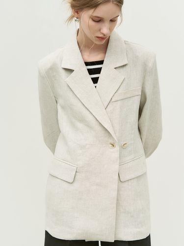 Linen Two Button Point Jacket _Beige - ADAUL - Modalova