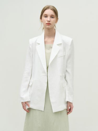 Linen Two Button Point Jacket _White - ADAUL - Modalova