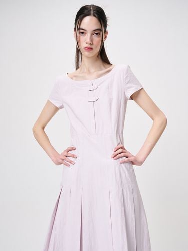 Linen Pleats Dress, Lavender Pink - ETMON - Modalova