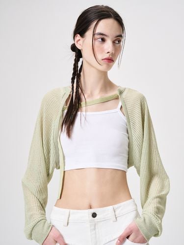 Strap Bolero Cardigan, Light Green - ETMON - Modalova