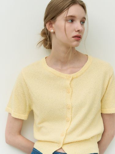 Twinkling Boucle Half Sleeve Cardigan _Yellow - ADAUL - Modalova