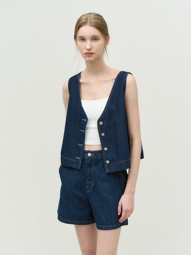 Kling Denim Reversible Button Vest _Deep Blue - ADAUL - Modalova