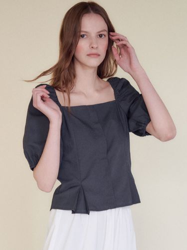 Bustier Puff-sleeve Top_Charcoal - HACIE - Modalova