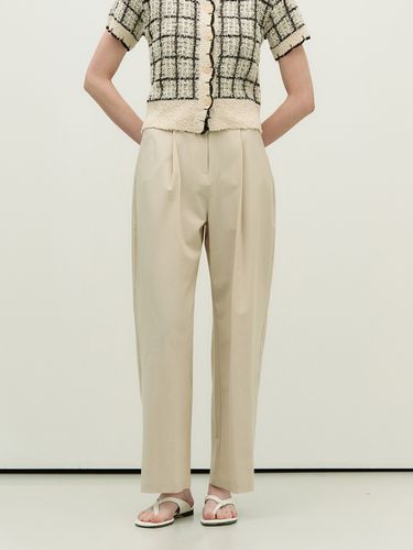 Side Button High-waisted Slacks _Light Beige - ADAUL - Modalova