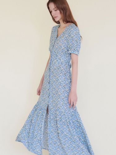 Floral Print Robe Maxi Dress_Skyblue - HACIE - Modalova