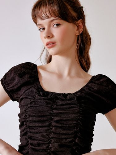 Puffy Shirred Blouse_Black - RE_L - Modalova