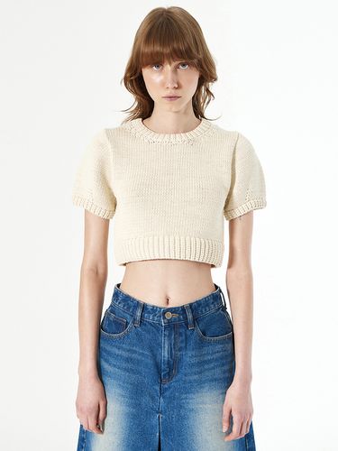 Short Sleeve Hand Knitting Top - DIAGONAL - Modalova