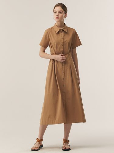 Cotton] Shirt Collar Tuck Dress_2 Colors - FRONTROW - Modalova