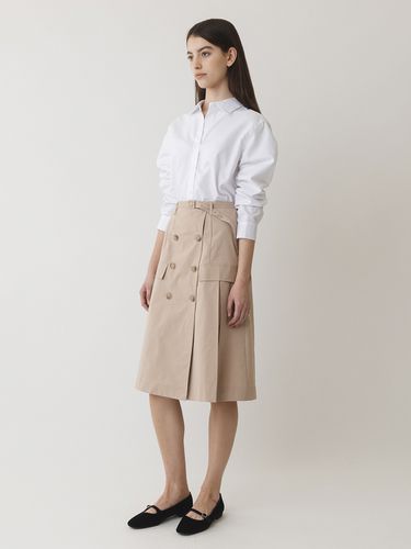 Trench Wrap Midi Skirt [Beige] - AMONG - Modalova