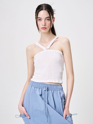 Strap Button Tube Top_White - ETMON - Modalova