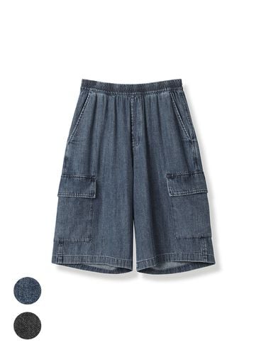 Ice Linen Denim Cargo Shorts (2Colors) - AVANDRESS - Modalova