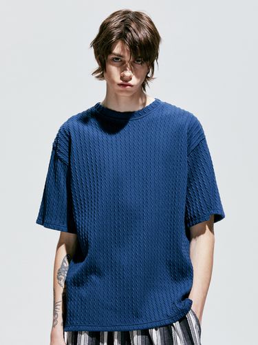 Jacquard Knit T-shirt_Blue - S SY - Modalova