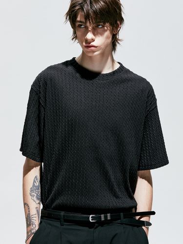 Jacquard Knit T-shirt_Black - S SY - Modalova