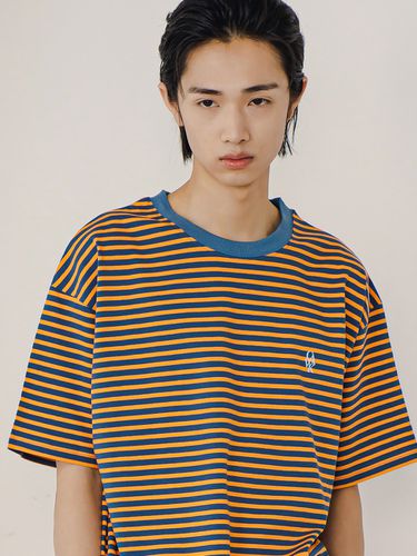 Logo Striped Short Sleeve T-shirt - CAMELWORK - Modalova