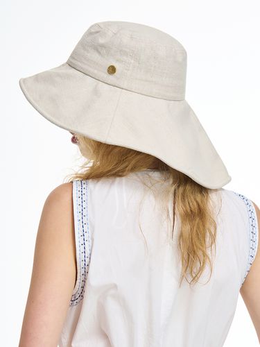 Linen Unbalance Floppy Hat Roslla_4 Colors - WHITE SANDS - Modalova