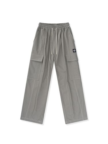 Linen Stitch Cargo Pants - Khaki - ODDBALLS CLUB - Modalova