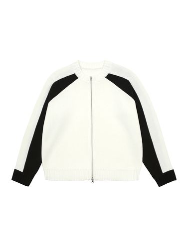 Varsity Minimal Knit Zip-Up - AREUBAN - Modalova