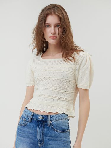 Square Neck Half Sleeve Sweater - ouel - Modalova