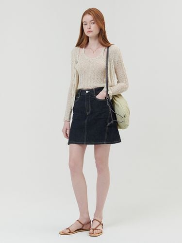 Denim Mini Skirt_Indigo - ouel - Modalova