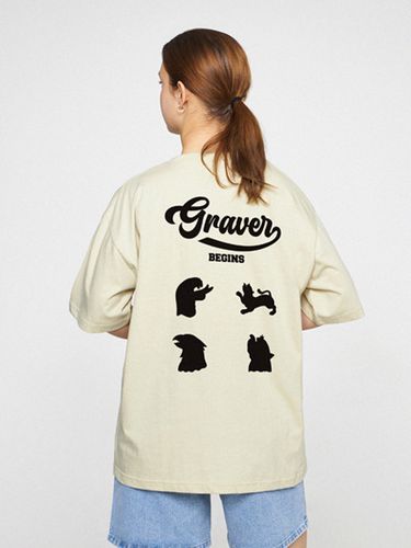 ODNR-UNISEX] Baseball Animal Back Logo T-shirt - GRAVER - Modalova