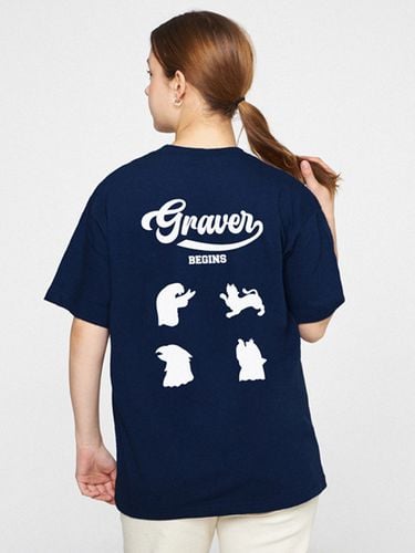 ODNR-UNISEX] Baseball Animal Back Logo T-shirt - GRAVER - Modalova