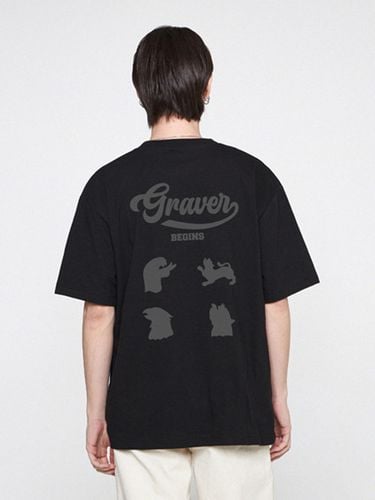 ODNR-UNISEX] Baseball Animal Back Logo T-shirt - GRAVER - Modalova