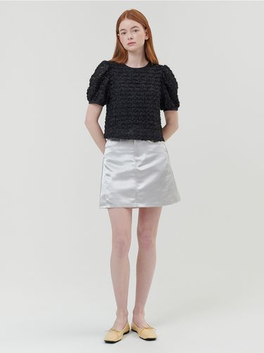 Lace Puff Blouse_Black - ouel - Modalova