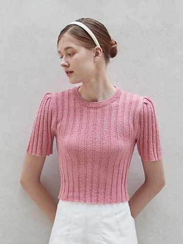 Ribbed Cropped Knit (Pink) - JOORTI - Modalova