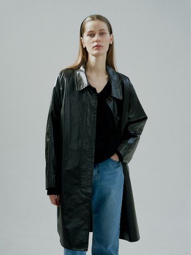 Coated Cotton Mac Coat - Black - ORE - Modalova