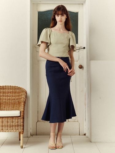 Linen Twill Mermaid Skirt_Midnight Blue - LETQSTUDIO - Modalova