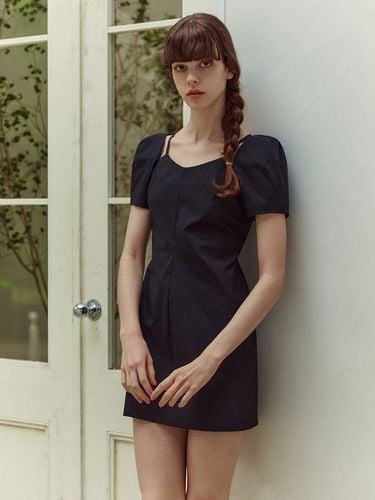 Mini Paper Strap Dress_Black - LETQSTUDIO - Modalova