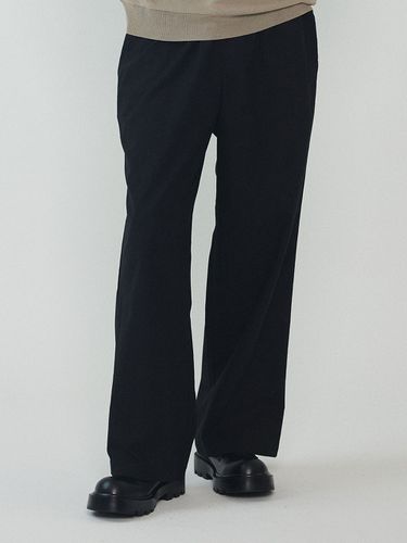 Linen Cotton Semi-Wide Pant - Black - Analogmood - Modalova