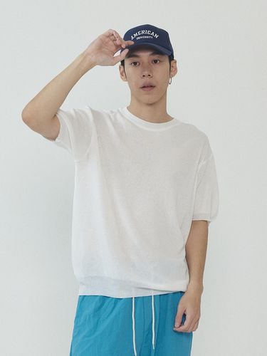 Linen Semi-Round Knit T-Shirt - Analogmood - Modalova