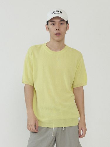 Linen Semi-Round Knit T-Shirt - Analogmood - Modalova