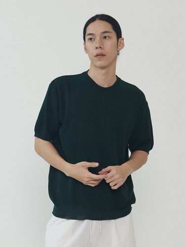 Linen Semi-Round Knit T-Shirt - Analogmood - Modalova