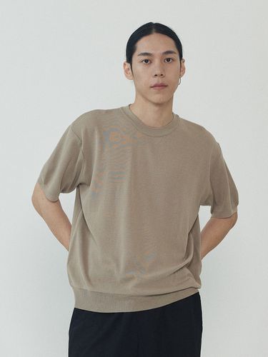 Linen Semi-Round Knit T-Shirt - Analogmood - Modalova