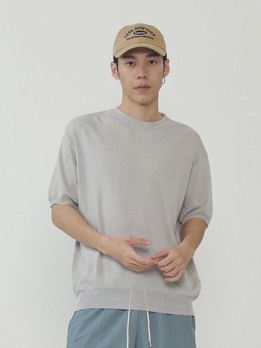 Linen Semi-Round Knit T-Shirt - Analogmood - Modalova