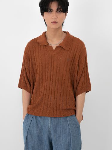 Cable Collar Cool Touch Half Pullover Knit - FANACULT - Modalova