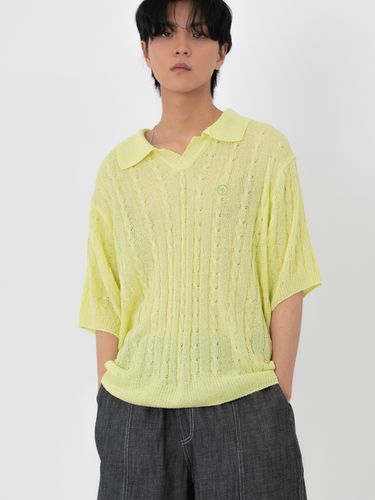 Cable Collar Cool Touch Half Pullover Knit - FANACULT - Modalova