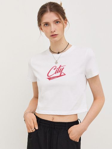 CITY Logo Crop T-shirt_White - CITYBREEZE - Modalova