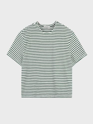 Flex Stripe Terry T-shirt_Green - LIEU HOMME - Modalova