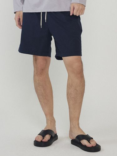 Basic Elastic Banding Shorts - Navy - Analogmood - Modalova